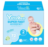 YOYOBOO disposable diapers size 2 pack-front view highlighting compact design for easy changes