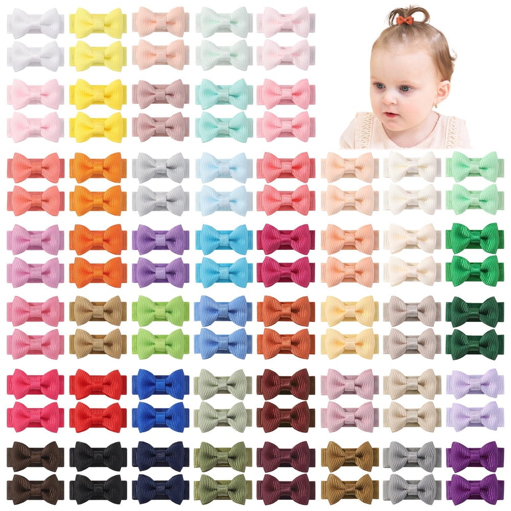 Yoyokid 100pcs baby bows in pairs for versatile outfit matching.