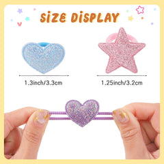 Yoyokid glitter hair ties with star design for playful ponytails and photos