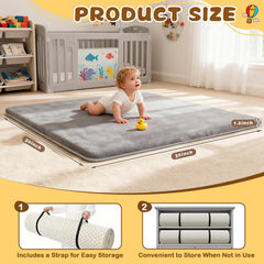 Yozoia play mat shows non-slip bottom for stable play on hard floors.