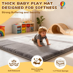 Yozoia baby mat features soft plush surface gentle on skin.