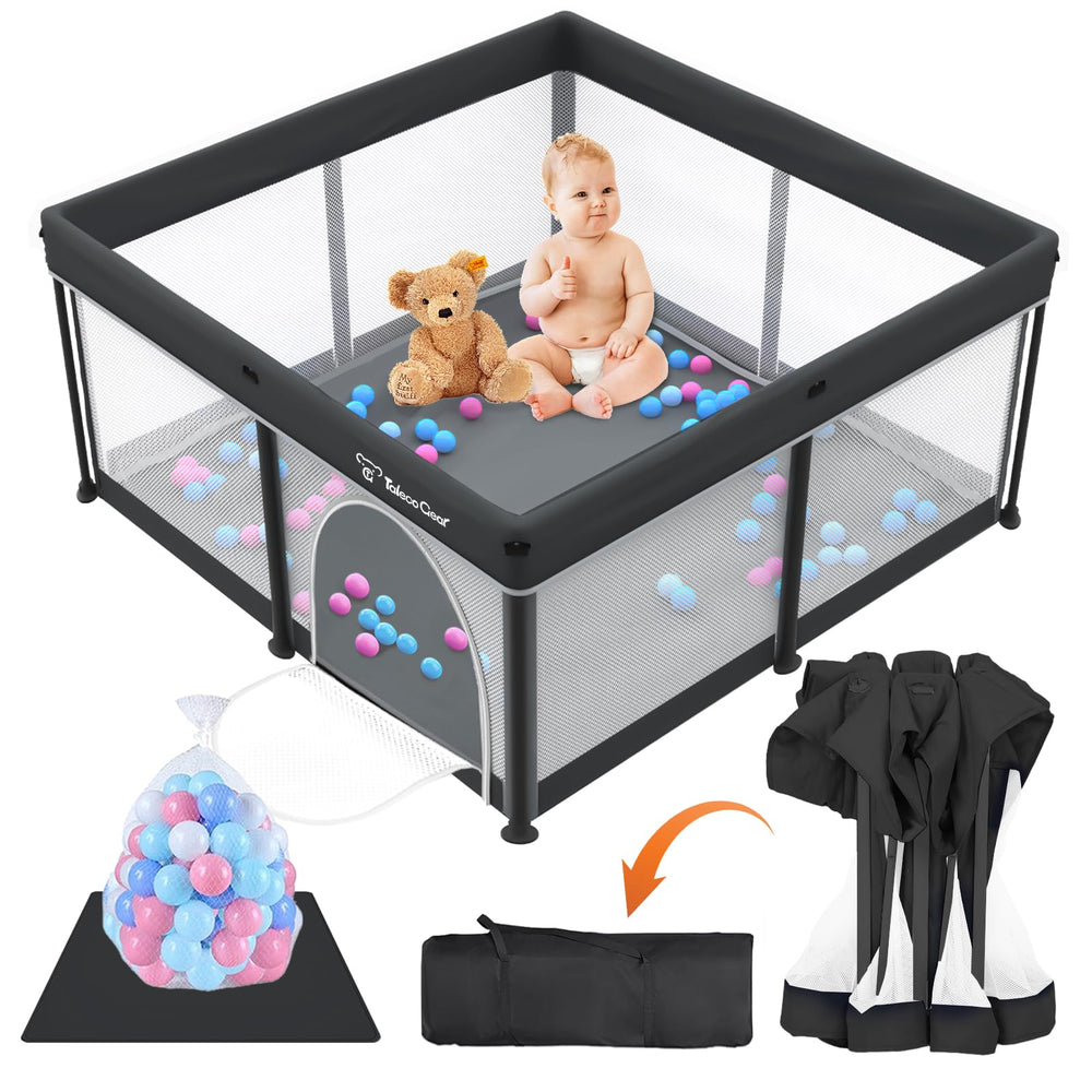 Yozoia Taleco Gear play pen side view showing spacious interior