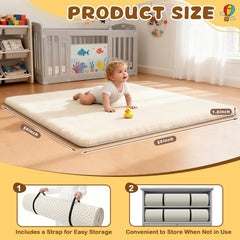Yozoia thick baby play mat anti-slip bottom keeps it in place