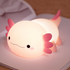 YR YRHH-PET Axolotl nightlight front view with warm bedtime glow.