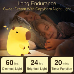 YR YRHH-PET capybara night light being charged via USB