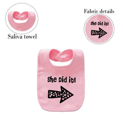 YSCULBUTOL baby twins bibs pack shot; twin set ready for quick outfit changes