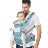 YSSKTC baby carrier hip-seat demonstrates ergonomic support for growing babies.