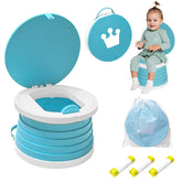 Yszawmx portable potty folded-compact blue for easy travel storage and quick setup.
