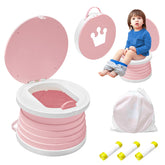 Yszawmx portable potty pink folded for compact travel storage and quick setup