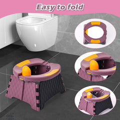 Yszawmx portable potty purple open ready for use on trips