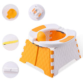 Yszawmx portable potty orange outer view demonstrates sturdy travel-ready design for mess-free trips