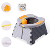 Yszawmx portable potty travel seat gray folded for compact on-the-go use