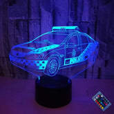 YTDZLTD 3D Police Car Night Light panel delivers a vivid 3D illusion for decor