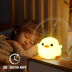 YuanDian Dodo Duck LED night light with a rechargeable 1200 mAh battery for all-night use.