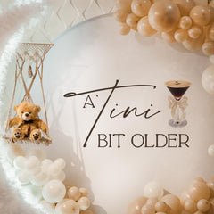 YUANY A Tini Bit Older decal party setup guides visually appealing photo moments.