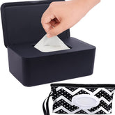 Yufangri baby wipe dispenser front view, dustproof design for home or travel.