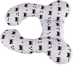 Yufiova baby travel pillow grey on stroller showcasing portable design