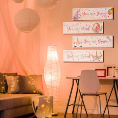 Yulejo rainbow wall decor with triangular hooks offers easy hanging in any room.