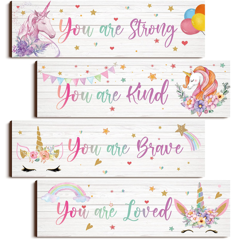 Yulejo unicorn wall decor in different styles adds playful charm and positive vibes.