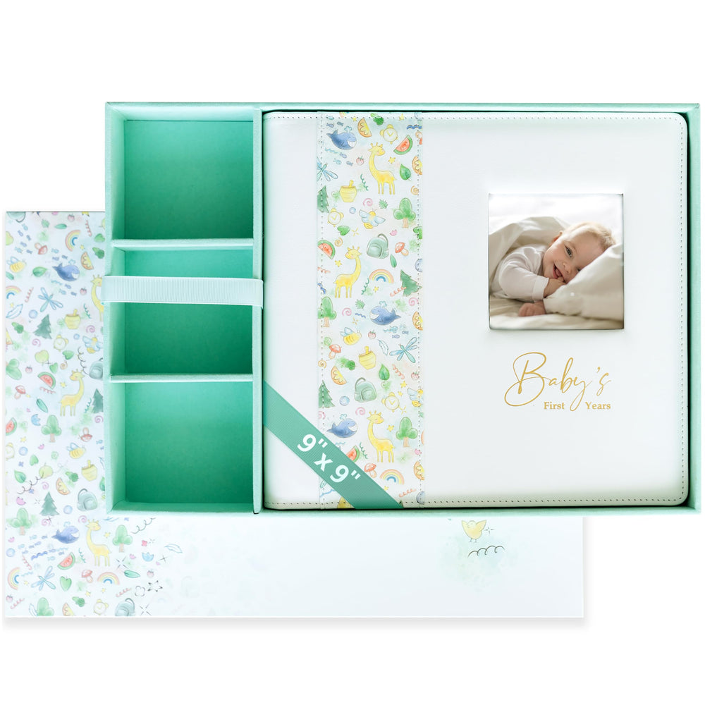 Yulka Crafts keepsake baby memory book leather cover, durable keepsake for baby milestones