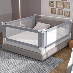 Yulongtengfei three-piece queen bed rail assembly for secure fit for toddlers.