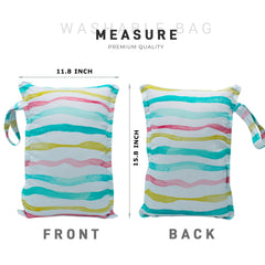 YULUONAPS wet bag colorful strips; open design for easy packing of swim gear.