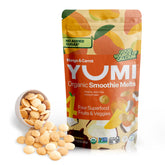 YUMI Smoothie Melts mango carrot packshot—organic ingredients for quick toddler snacks