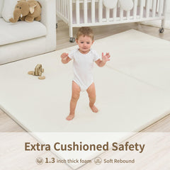 Yumiio 1.3-inch foam cushioning provides soft comfort during early crawls