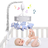 YUNGCHI baby-mobile crib-elephant-parade soothes baby with gentle visual parade.