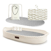 Yunioo baby changing basket with soft cotton rope for gentle newborn diaper changes.