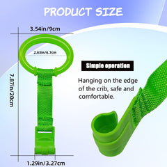 Yuntop blue crib pull ring supports safe standing practice and tactile exploration.