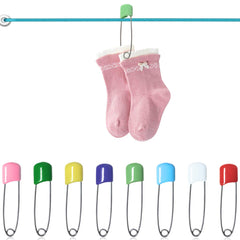Yuntop diaper pins plastic head detail shows smooth durable contact with fabric
