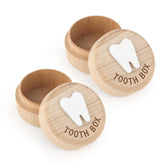 Yuntop Tooth Fairy Box top view with 3D tooth engraving for kids' keepsakes.
