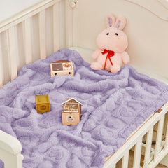 Yurhap fleece baby blanket in stroller illustrating portable warmth for on-the-go babies.