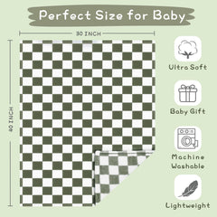 Yurhap checkered baby blanket 30x40 size shown for crib use