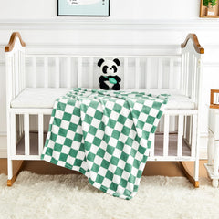 Yurhap checkered baby blanket travel view demonstrates lightweight design for car seats.