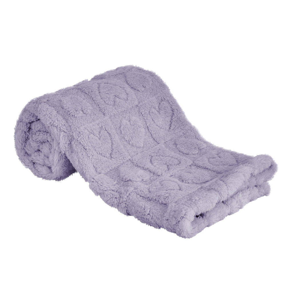 Yurhap fleece baby blanket heart checkered purple close-up showing cozy texture for snuggle moments.