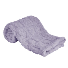 Yurhap fleece baby blanket heart checkered purple close-up showing cozy texture for snuggle moments.