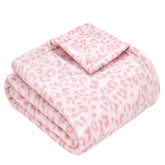 Yurhap leopard print baby blanket front view highlights soft fleece warmth