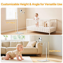 Yususipa flexible gooseneck angle view enables precise camera positioning for baby monitoring.