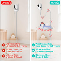 Yususipa height adjustable stand cable management demonstrates tidy setup with tray and ties