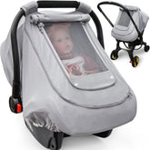 YVMVDV baby car seat cover soft organic cotton gray for breathable comfort.