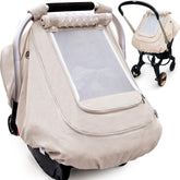 YVMVDV waterproof baby car seat cover front view protects baby from rain and wind