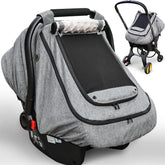 YVMVDV waterproof baby car seat cover side view offering rain and wind protection