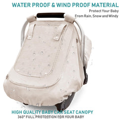 YVMVDV waterproof baby car seat cover side view shows breathable mesh and warmth