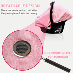 YVMVDV car seat cover features two-layer windows for wind protection and visibility.