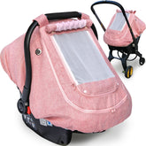 YVMVDV waterproof baby car seat cover with weatherproof fabric protects babies from rain and wind.