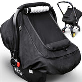 YVMVDV weatherproof car seat cover front view protects baby from rain and wind.