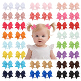 YWAOAIJD 40pcs baby hair ties with bows packaging shows assorted colors for versatile styling