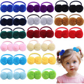 YWAOAIJD pom pom hair ties pack colors for gentle baby ponytails